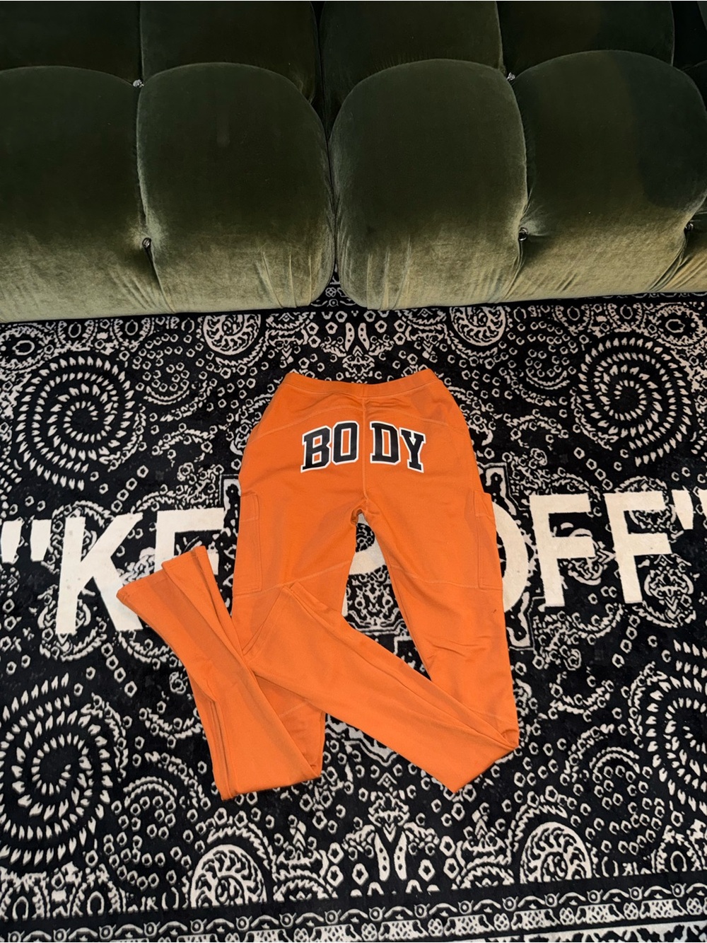 Body by Raven Tracey Orange 'BODY' Track Joggers - Casual Athletic Pants